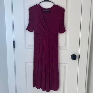 Raspberry dress with cute arm details